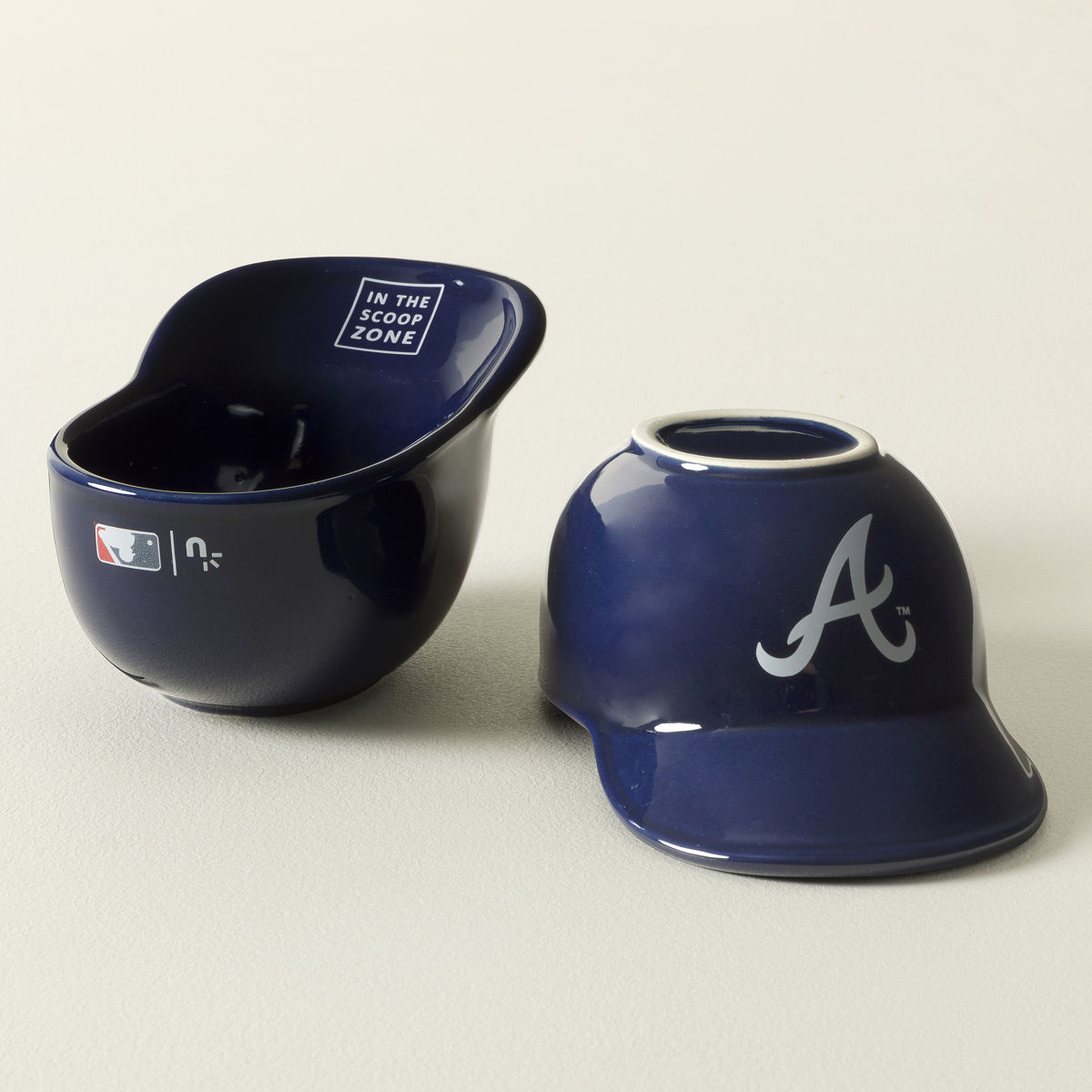 MLB Sundae Slugger Ceramic Ice Cream Bowl Set - Atlanta Braves