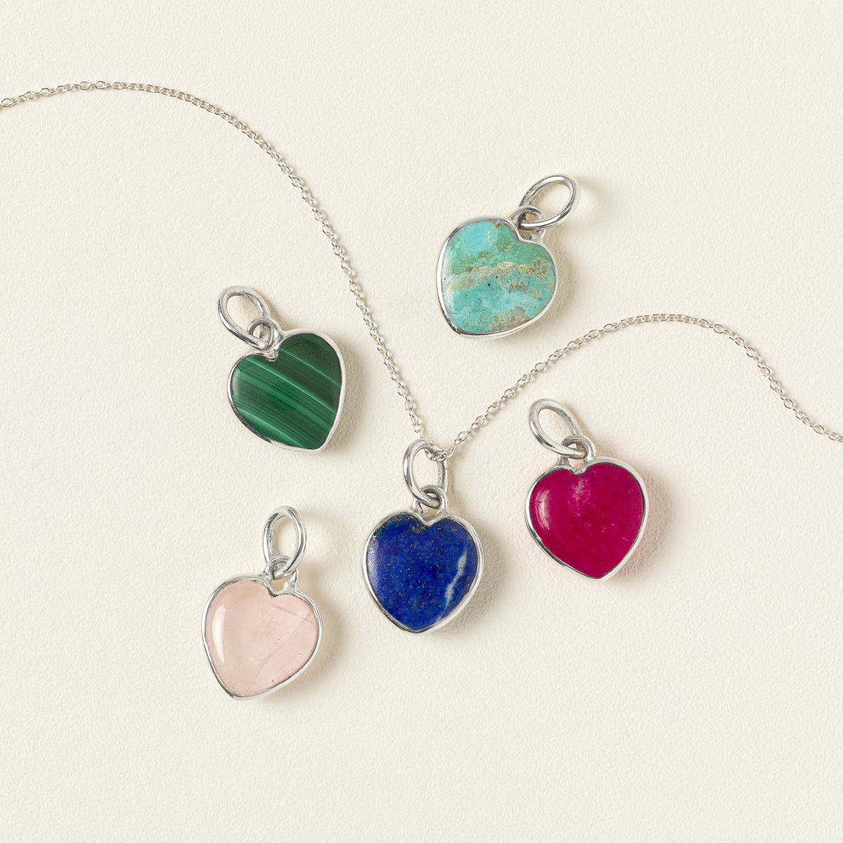 Gemstone Heart Intention Necklace - Sterling Silver Pendant & Chain