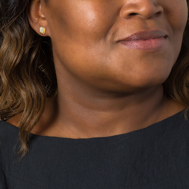 Sliced Raw Diamond Stud Earrings