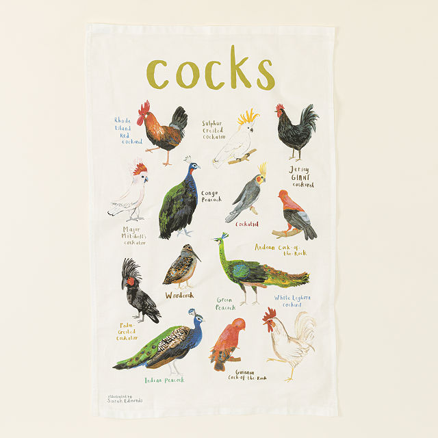 Fowl Language Tea Towel - Peckers & Cocks