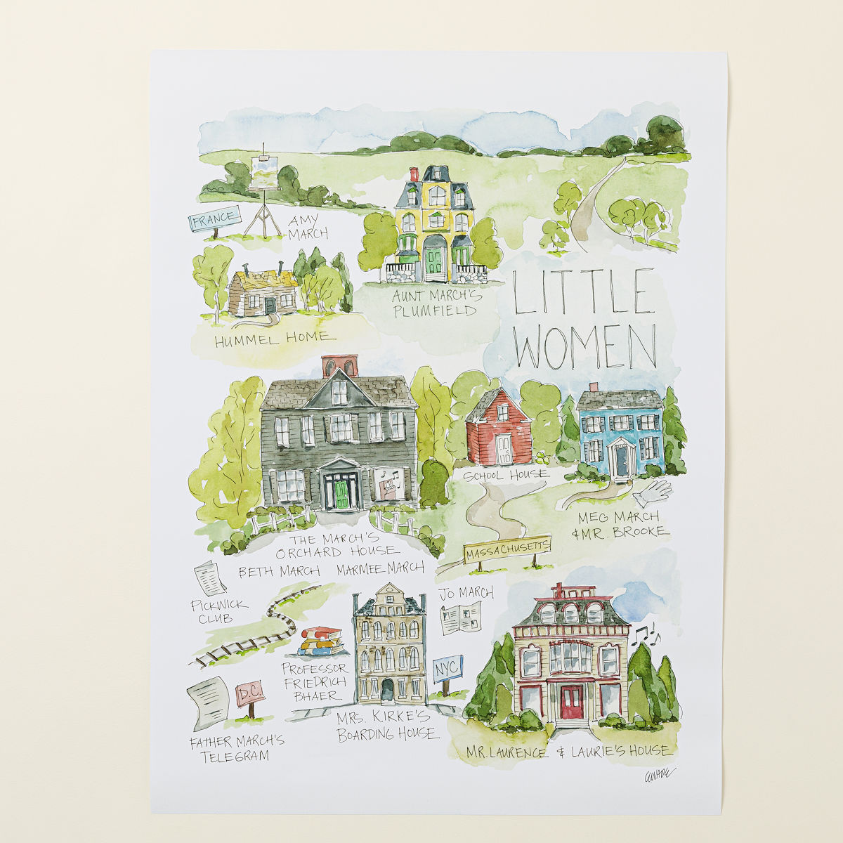 Storybook Map Print - Little Women