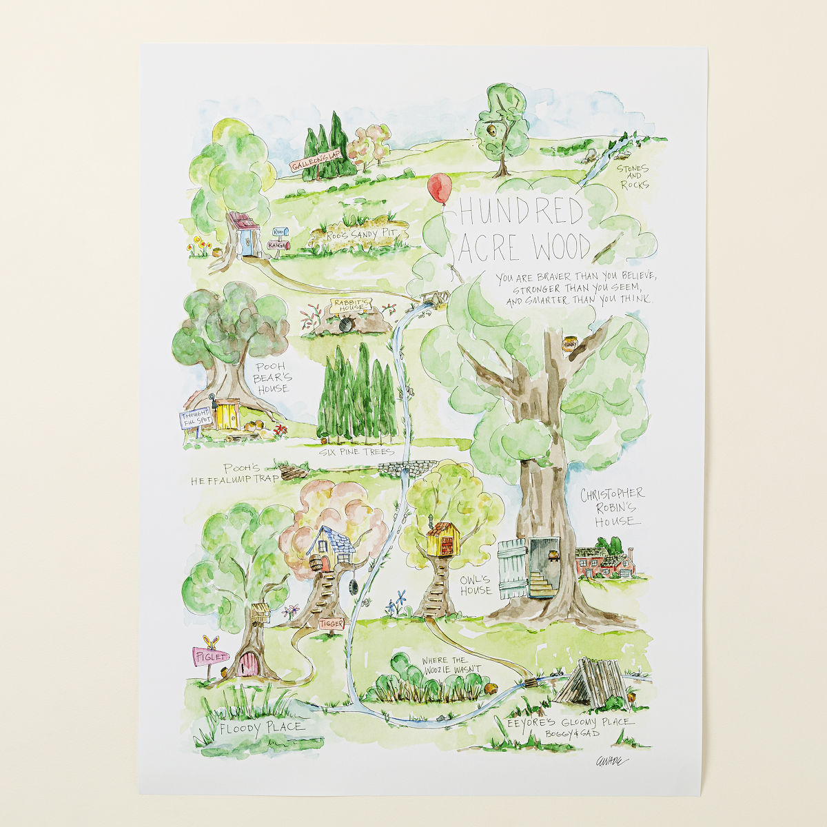 Storybook Map Print - Winnie the Pooh's Hundred Acre Wood