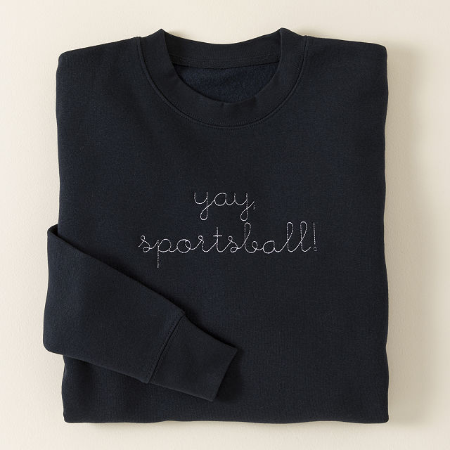 Yay, Sportsball Embroidered Sweatshirt Sports Goods
