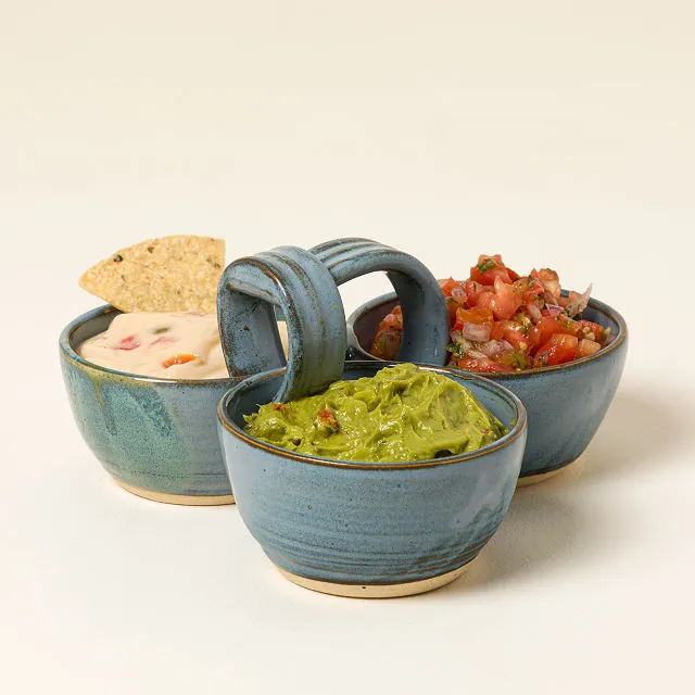 Handmade Ceramic Triple Dip Caddy