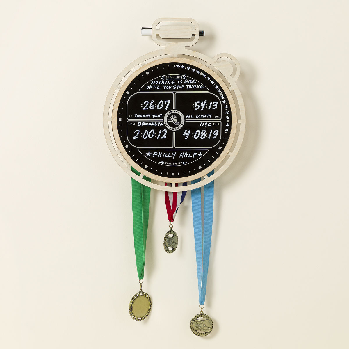 Personalized Runner's Medal Display & PR Board