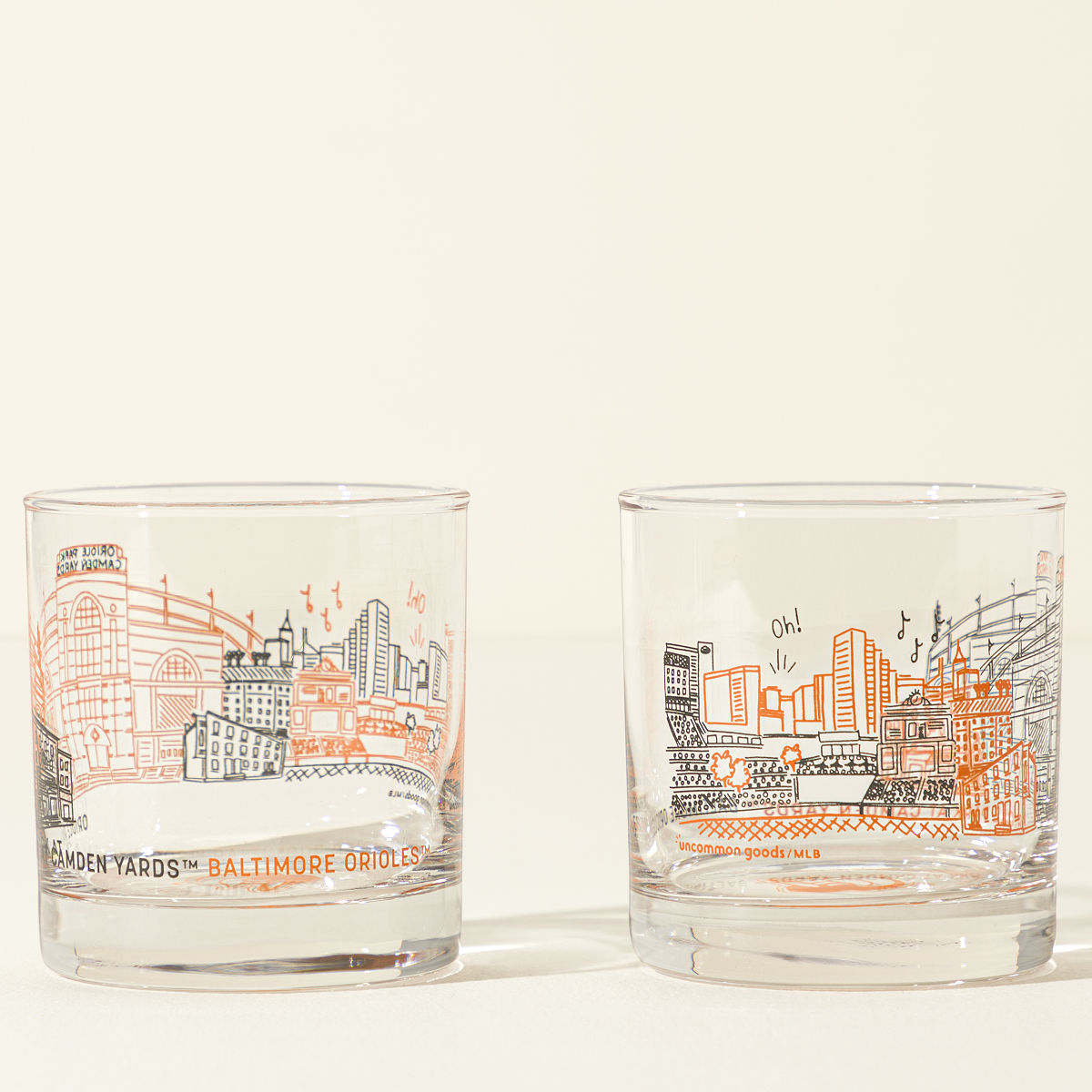 MLB Stadiumscape Rocks Glasses - Set of 2 - Baltimore Orioles