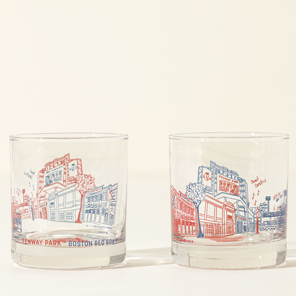 MLB Stadiumscape Rocks Glasses - Set of 2 - Boston Red Sox