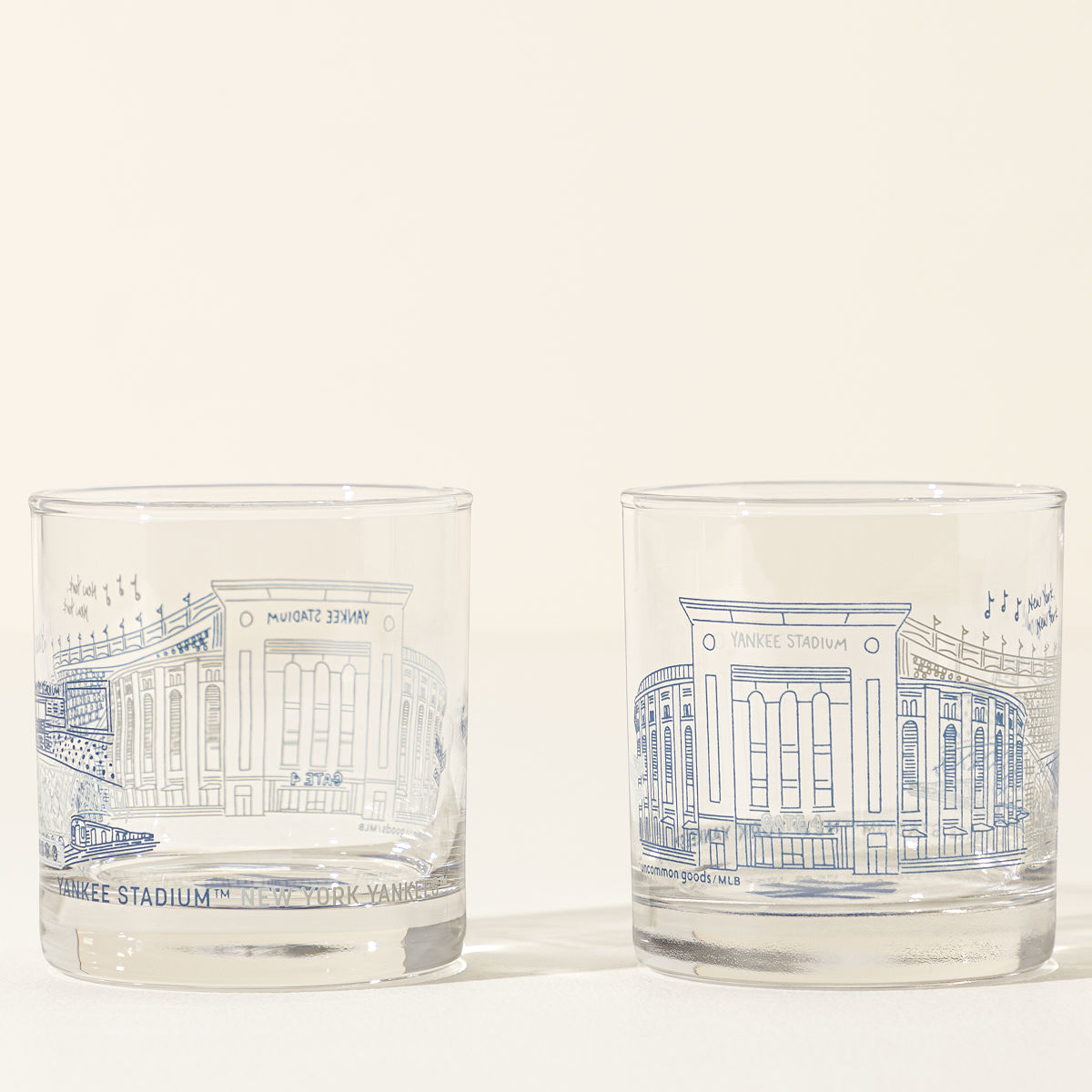 MLB Stadiumscape Rocks Glasses - Set of 2 - New York Yankees