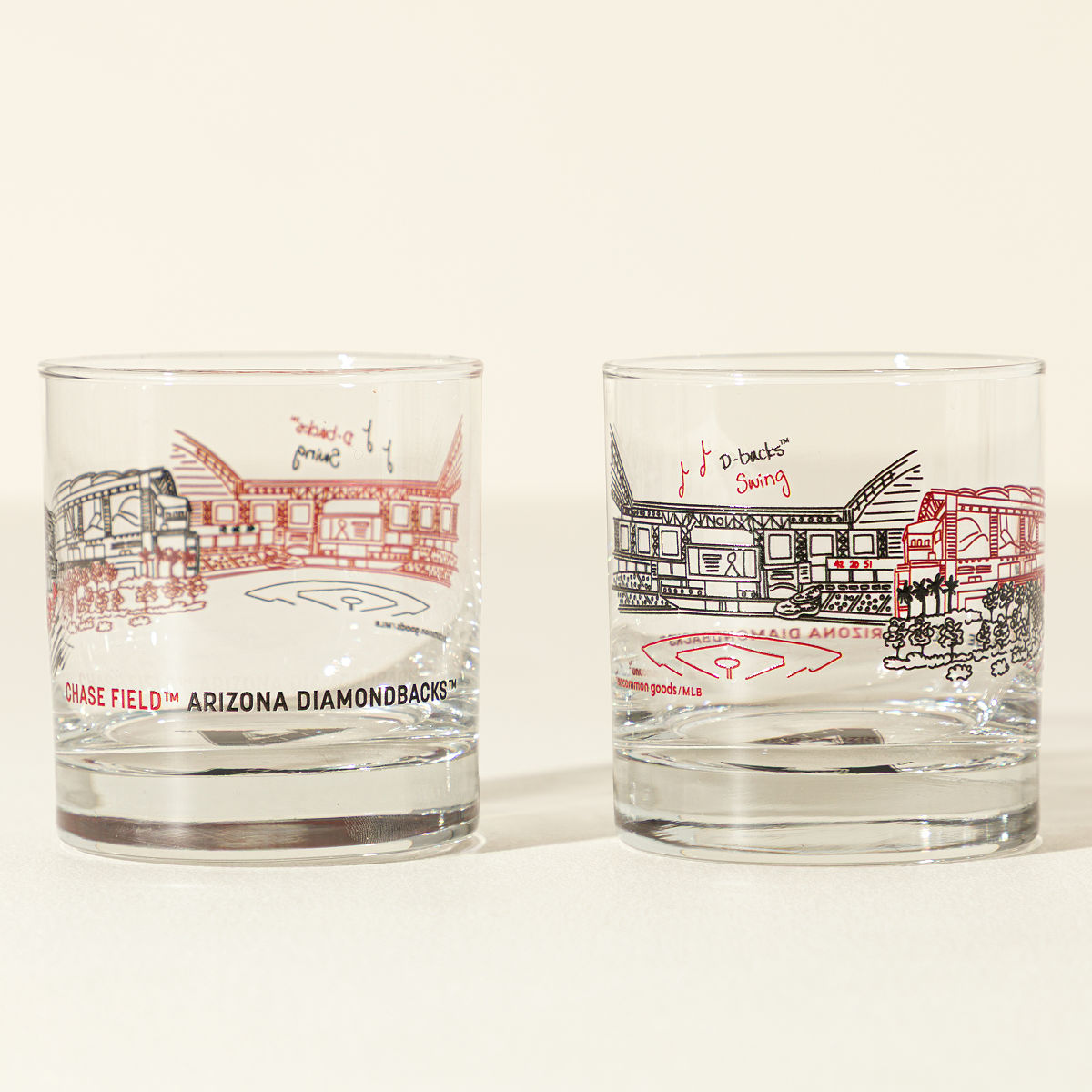 MLB Stadiumscape Rocks Glasses - Set of 2 - Arizona Diamondbacks