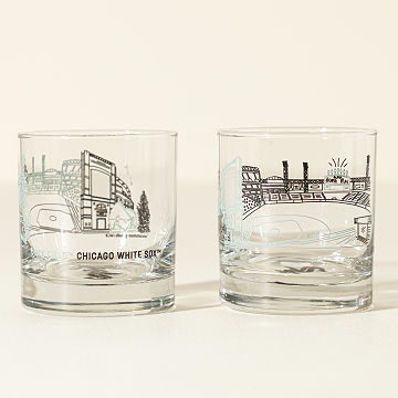 MLB Stadiumscape Rocks Glasses - Set of 2