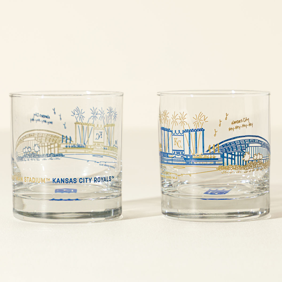 MLB Stadiumscape Rocks Glasses - Set of 2 - Kansas City Royals