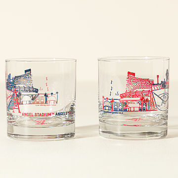 MLB Stadiumscape Rocks Glasses - Set of 2
