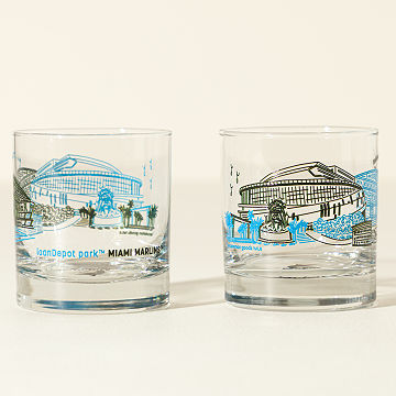 MLB Stadiumscape Rocks Glasses - Set of 2