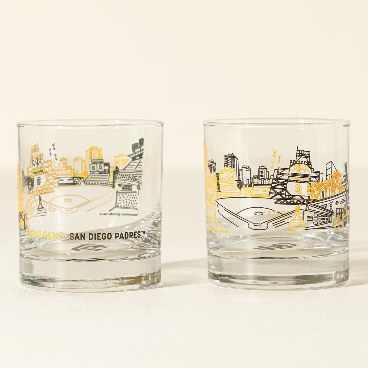MLB Stadiumscape Rocks Glasses - Set of 2 - San Diego Padres