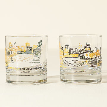 MLB Stadiumscape Rocks Glasses - Set of 2