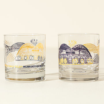 MLB Stadiumscape Rocks Glasses - Set of 2
