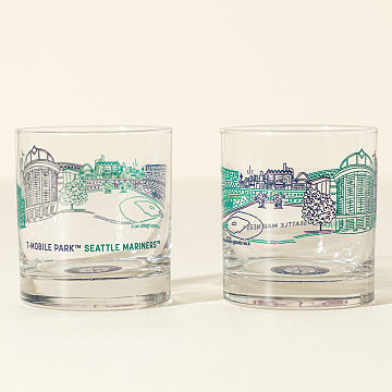 MLB Stadiumscape Rocks Glasses - Set of 2
