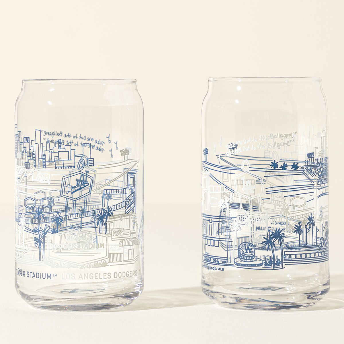 MLB Stadiumscape Can-Shaped Glasses - Set of 2 - Los Angeles Dodgers