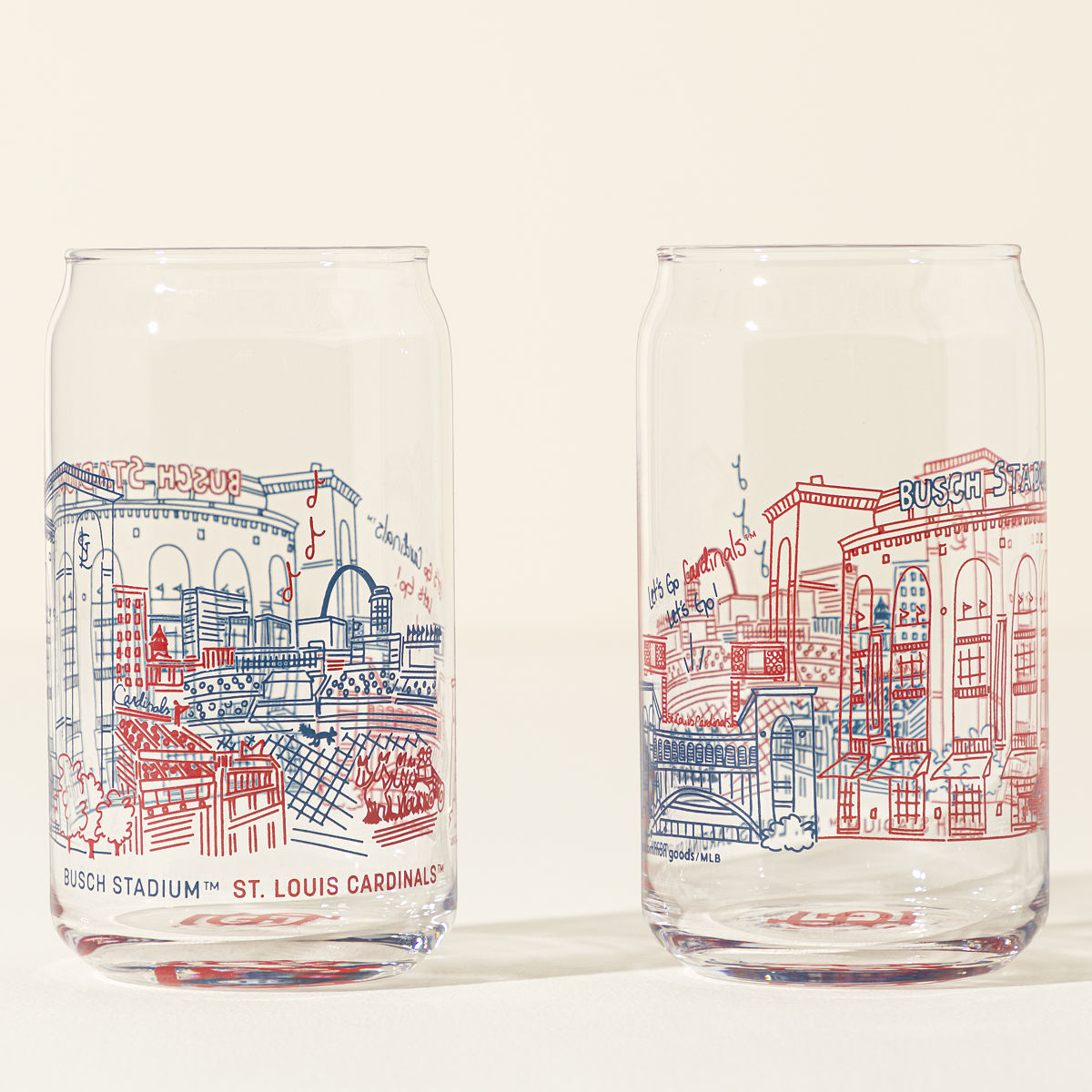 MLB Stadiumscape Can-Shaped Glasses - Set of 2 - St. Louis Cardinals