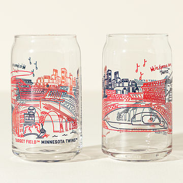 MLB Stadiumscape Can-Shaped Glasses - Set of 2
