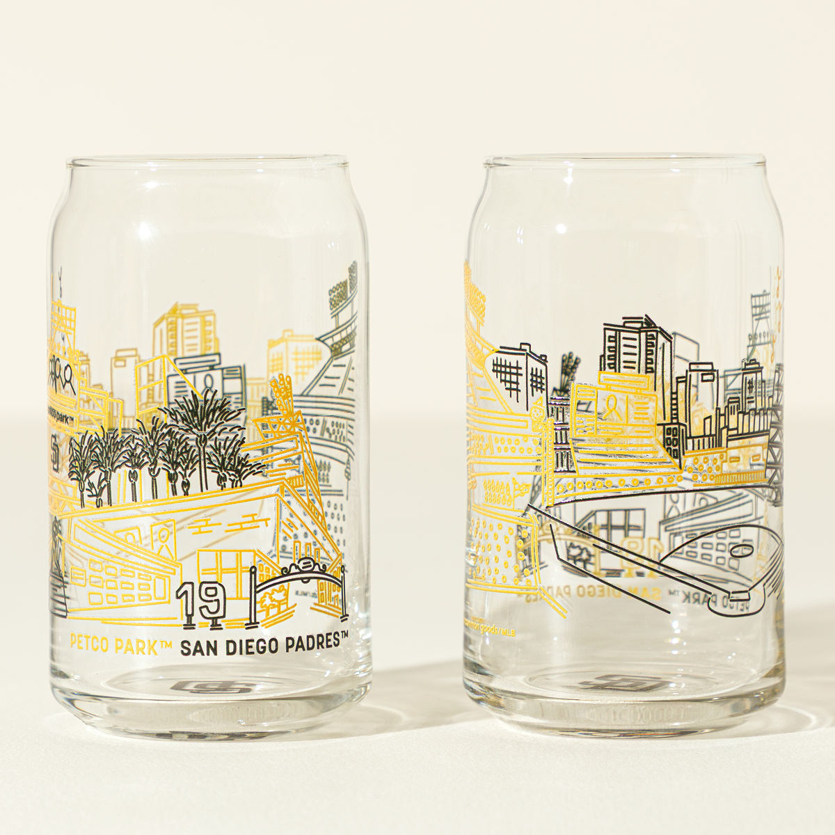 MLB Stadiumscape Can-Shaped Glasses - Set of 2 - San Diego Padres