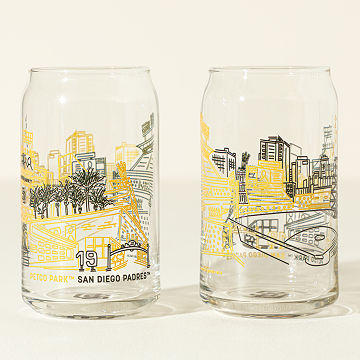 MLB Stadiumscape Can-Shaped Glasses - Set of 2