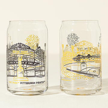 MLB Stadiumscape Can-Shaped Glasses - Set of 2