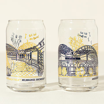 MLB Stadiumscape Can-Shaped Glasses - Set of 2