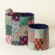 Re-Purposed Sari Quilted Baskets