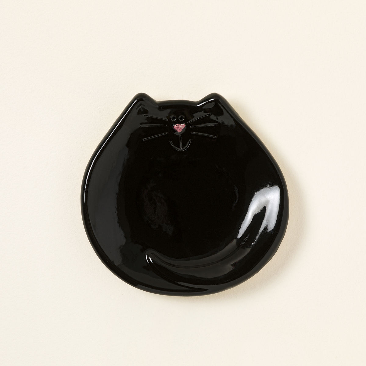 Happy Cat Spoon Rest - Black