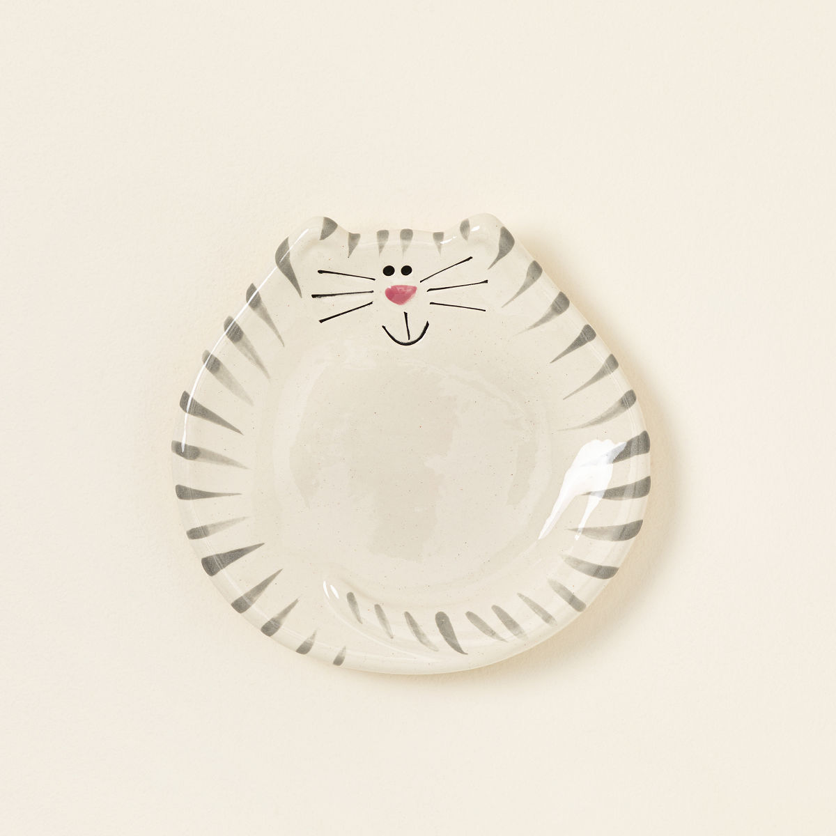 Happy Cat Spoon Rest - White & Gray