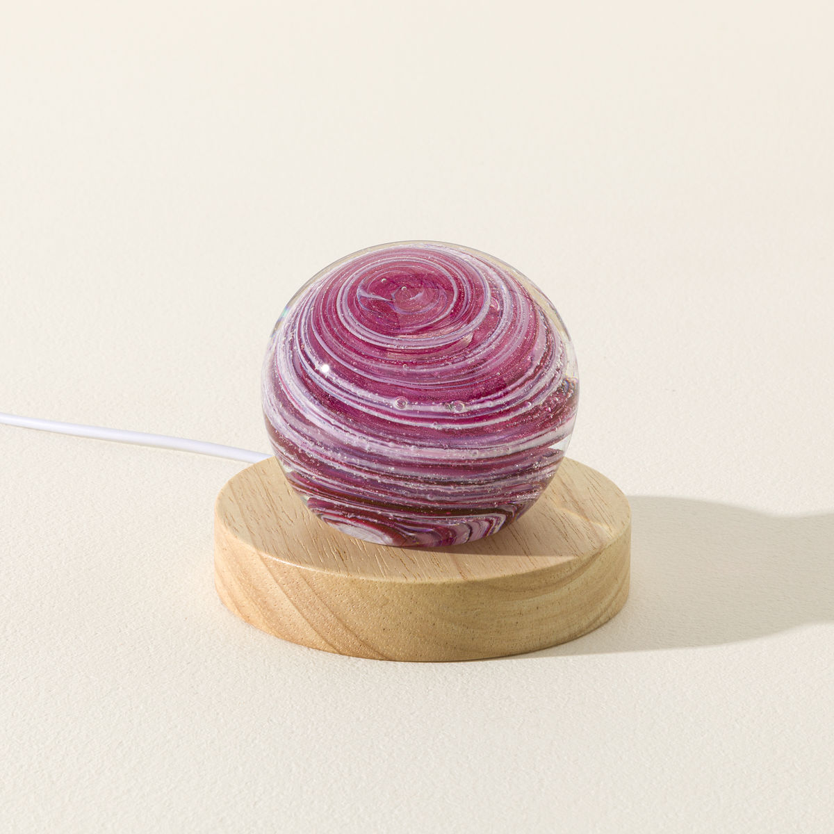 Cremation Memorial Orb Sculpture - Pink Rose