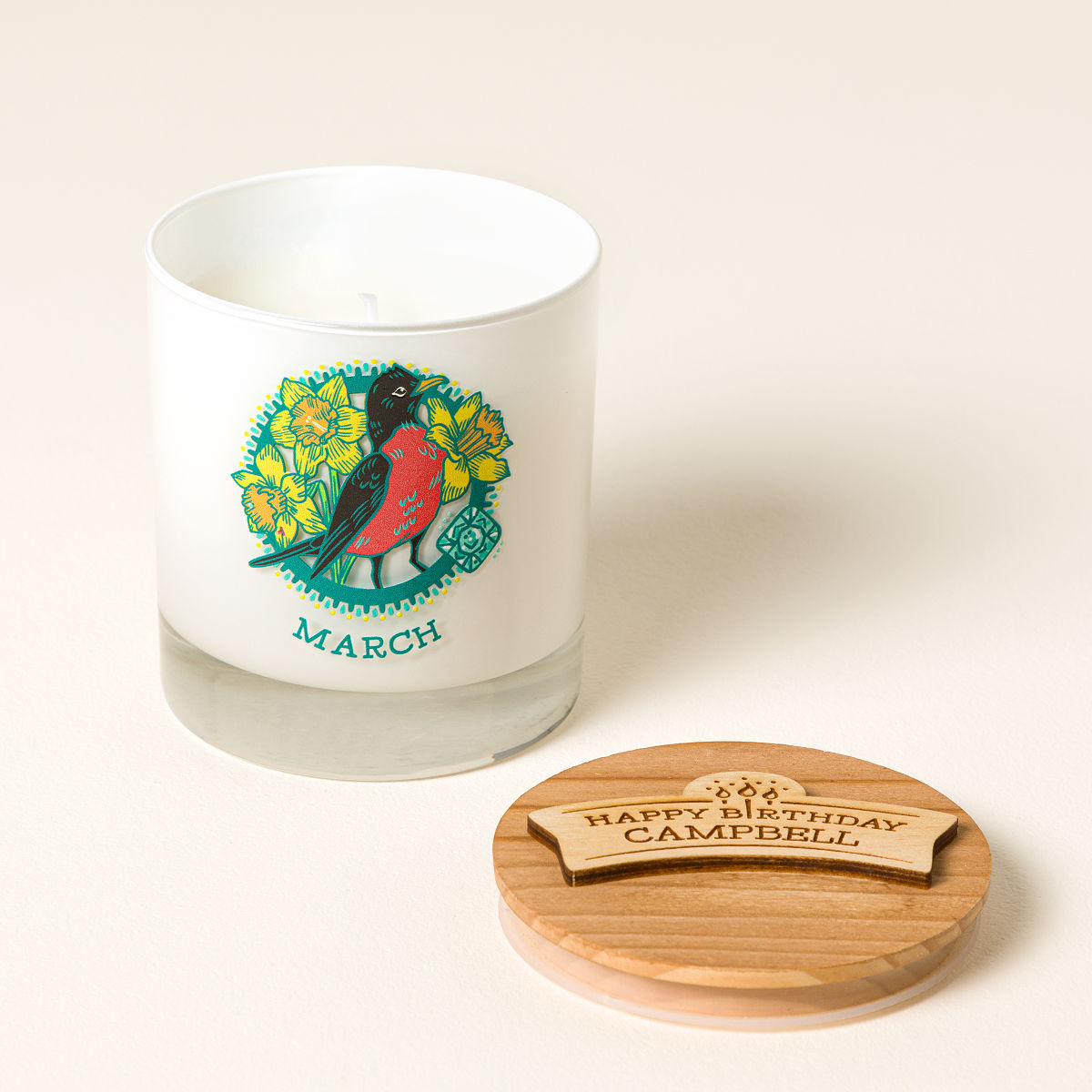 Personalized Happy Birthday Candle - March