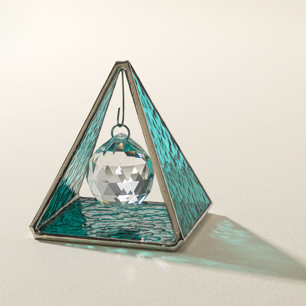 Stained Glass & Crystal Rainbow Maker - Sea Blue