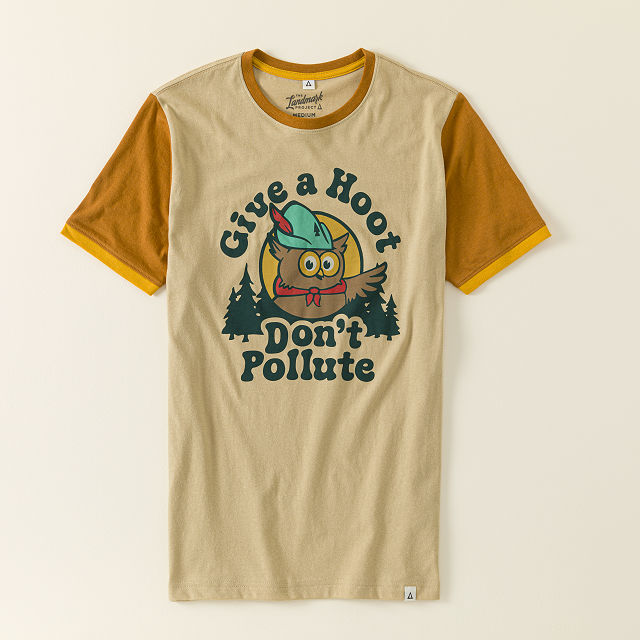 Give a Hoot Don't Pollute Ringer Tee