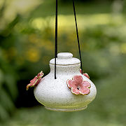 Hand-Painted Ceramic Hummingbird Feeder