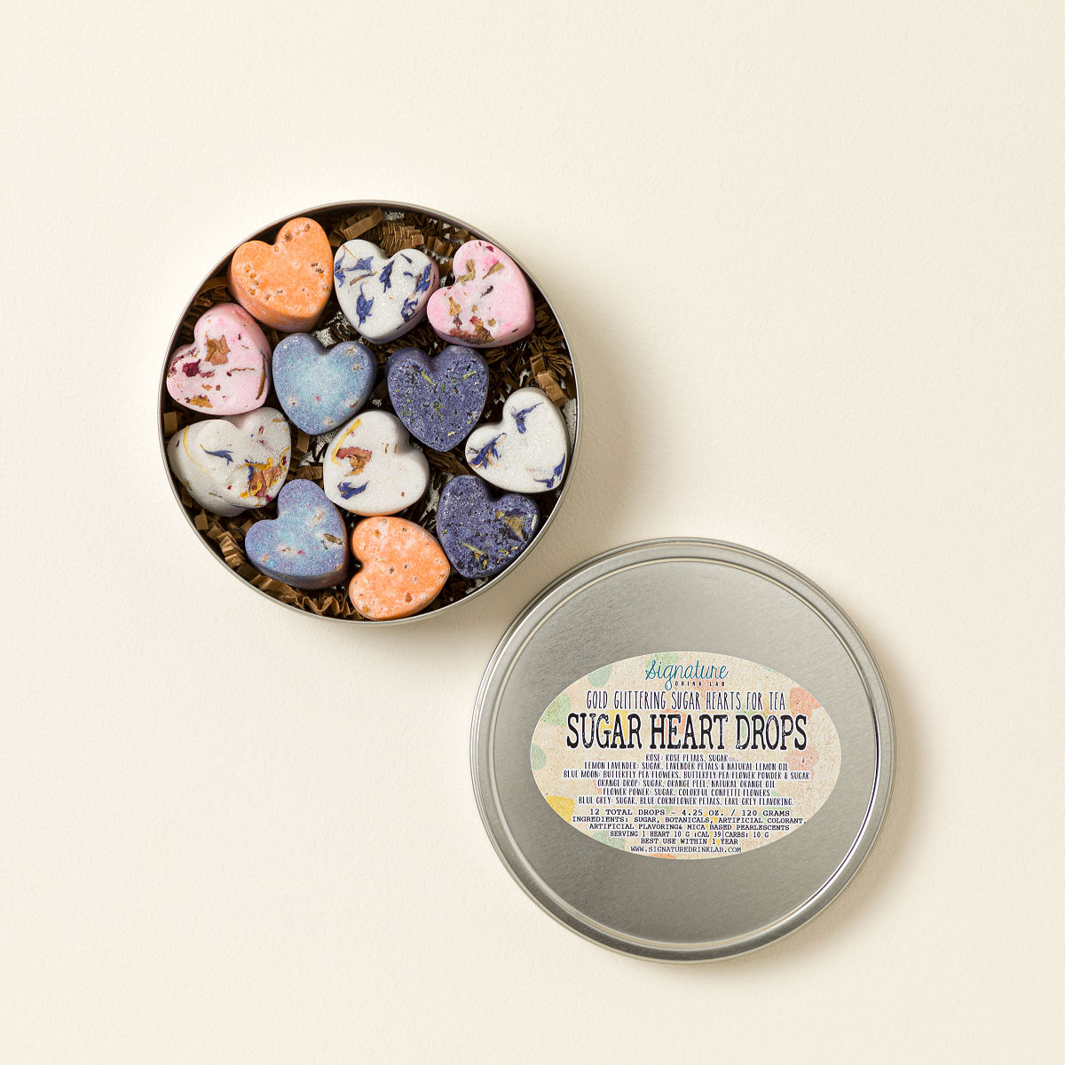 Botanical Heart Shaped Sugar Cubes - Floral Variety