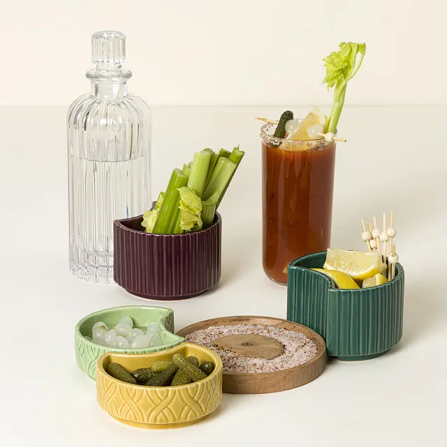 Image of stackable cocktail hour serving set
