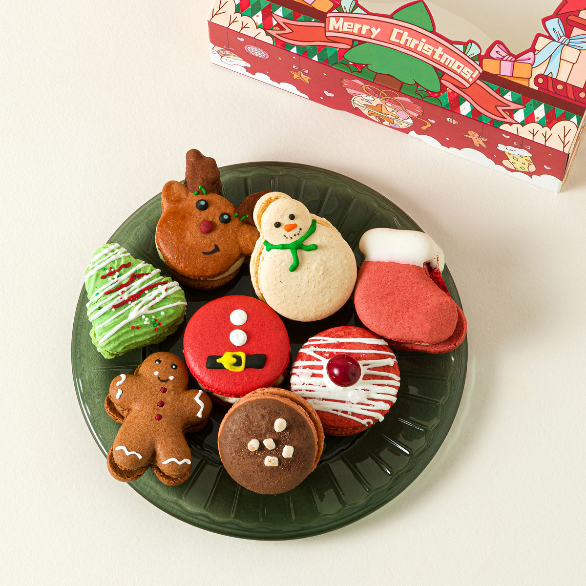 Giant Christmas Macarons Set