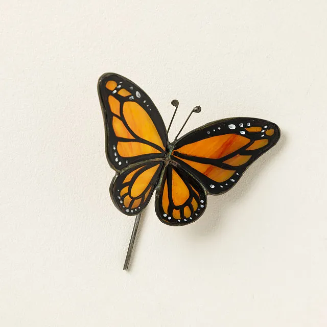 Stained Glass Plant Buddy, Monarch Butterfly
