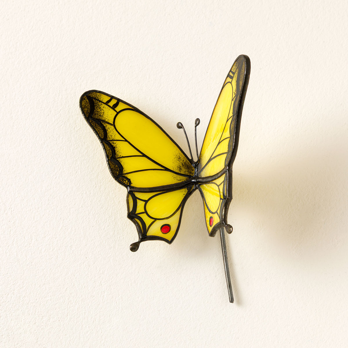 Stained Glass Plant Buddy - Yellow Butterfly