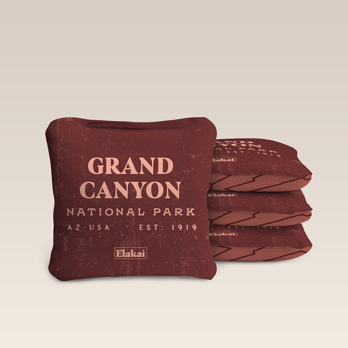 National Park Travel Size Cornhole Boards - Grand Canyon Cornhole Bags - Red