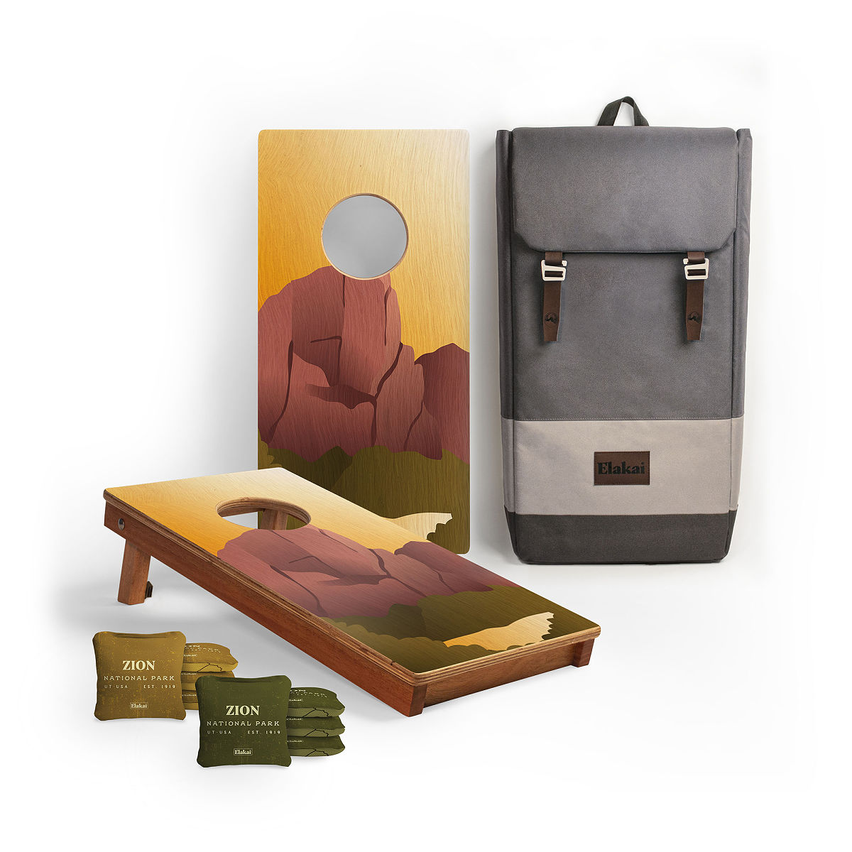 National Park Travel Size Cornhole Boards - Zion Board Set with Beanbags