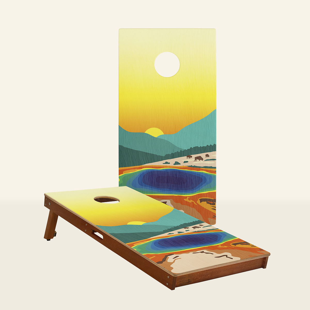 National Park Cornhole Boards - Yellowstone Board Set