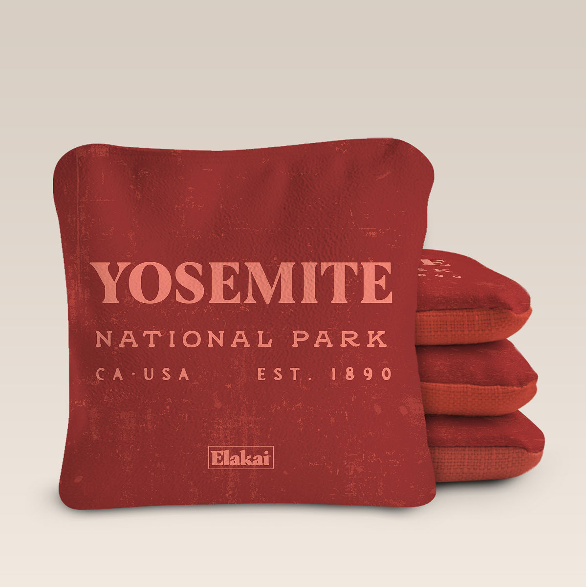National Park Cornhole Boards - Yosemite Cornhole Bags - Red