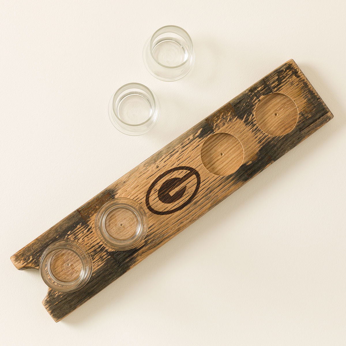 NFL Barrel Stave Whiskey Flight with Glasses - Green Bay Packers