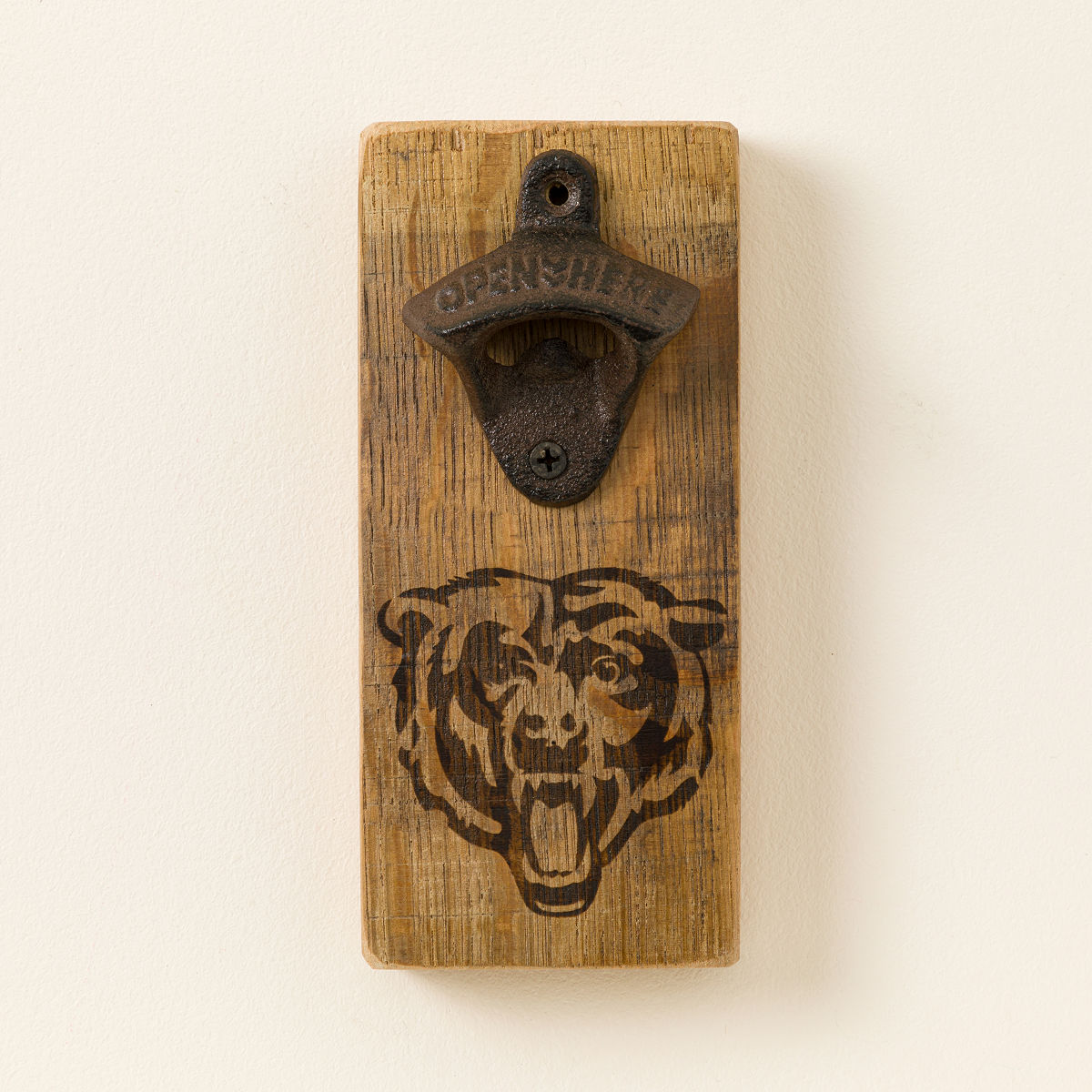 NFL Barrel Stave Wall-Mounted Bottle Opener - Chicago Bears