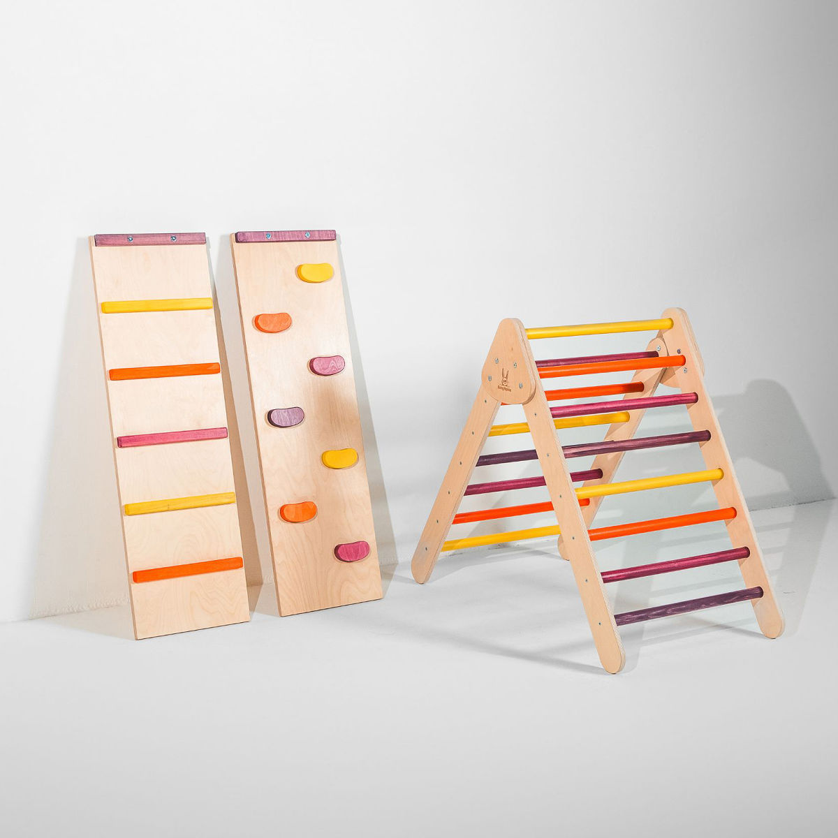 Balance, Scale & Slide Climbing Triangle - Climbing Triangle w Ladder & Rockwall (Sunset)