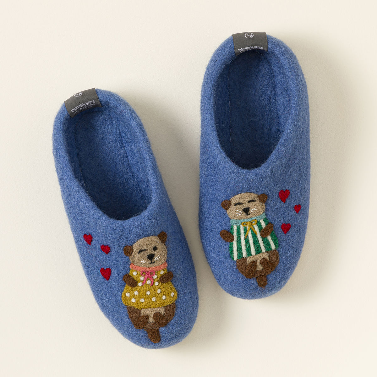 Otterly Cozy Handmade Slippers - Size Medium (8-8.5)