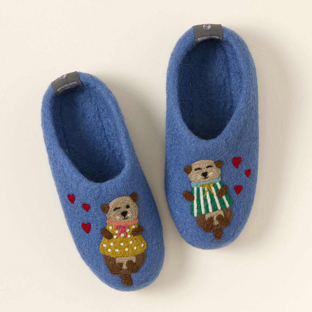 Otterly Cozy Handmade Slippers - Size Large (8.5-9)